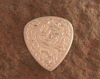 Guitar Pick - Hand-engraved Sterling Silver