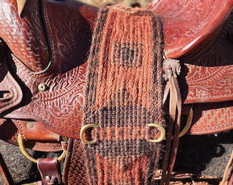 30" Cinch/Girth for Horse Saddle - Mohair, 19 strands, straight style