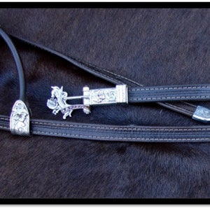 Headstall Leather Headstall/Horse Bridle with Silver and Gemstones image 1