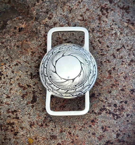 Palm Concho - Sterling Silver Hand-engraved - Etsy display picture 3