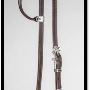 Headstall Leather Headstall/Horse Bridle with Silver and Gemstones image 2