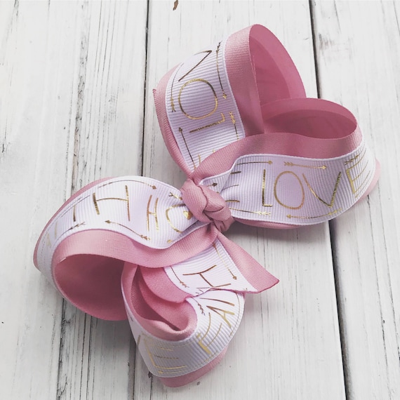 Faith Hope Love Bow Sunday Bow Biblical Gold Bow Satin Bow Etsy