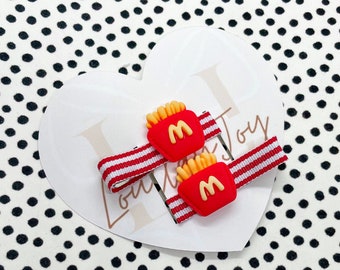 Food Clips ~ Food Hair Clips~ Fry Bow