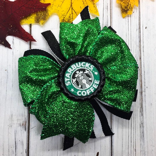 Coffee Bow, Hairbows, Glitter Bow~  Bow~ Coffee