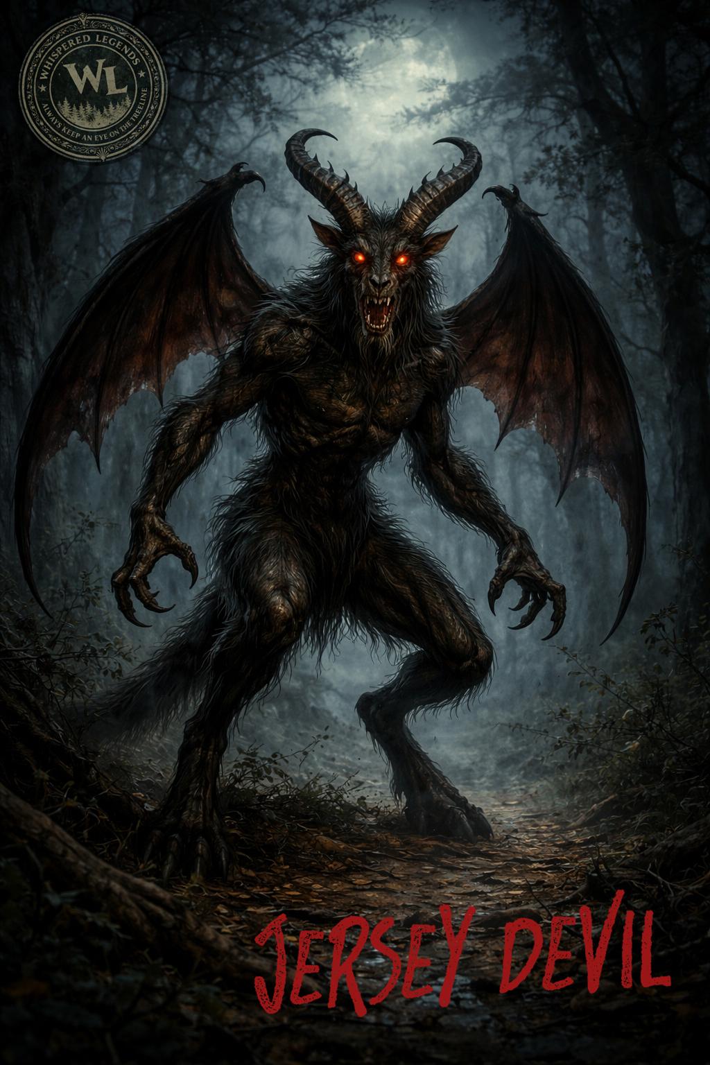 Jersey Devil Cryptid Poster, Modern Folklore Art Digital File - Etsy