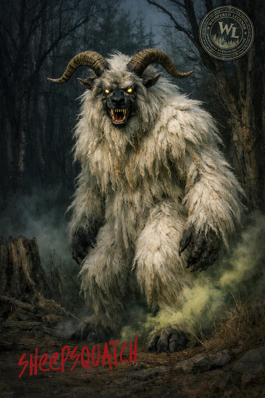Sheepsqutch Cryptid Poster, 8 X 10modern Folklore Art - Etsy