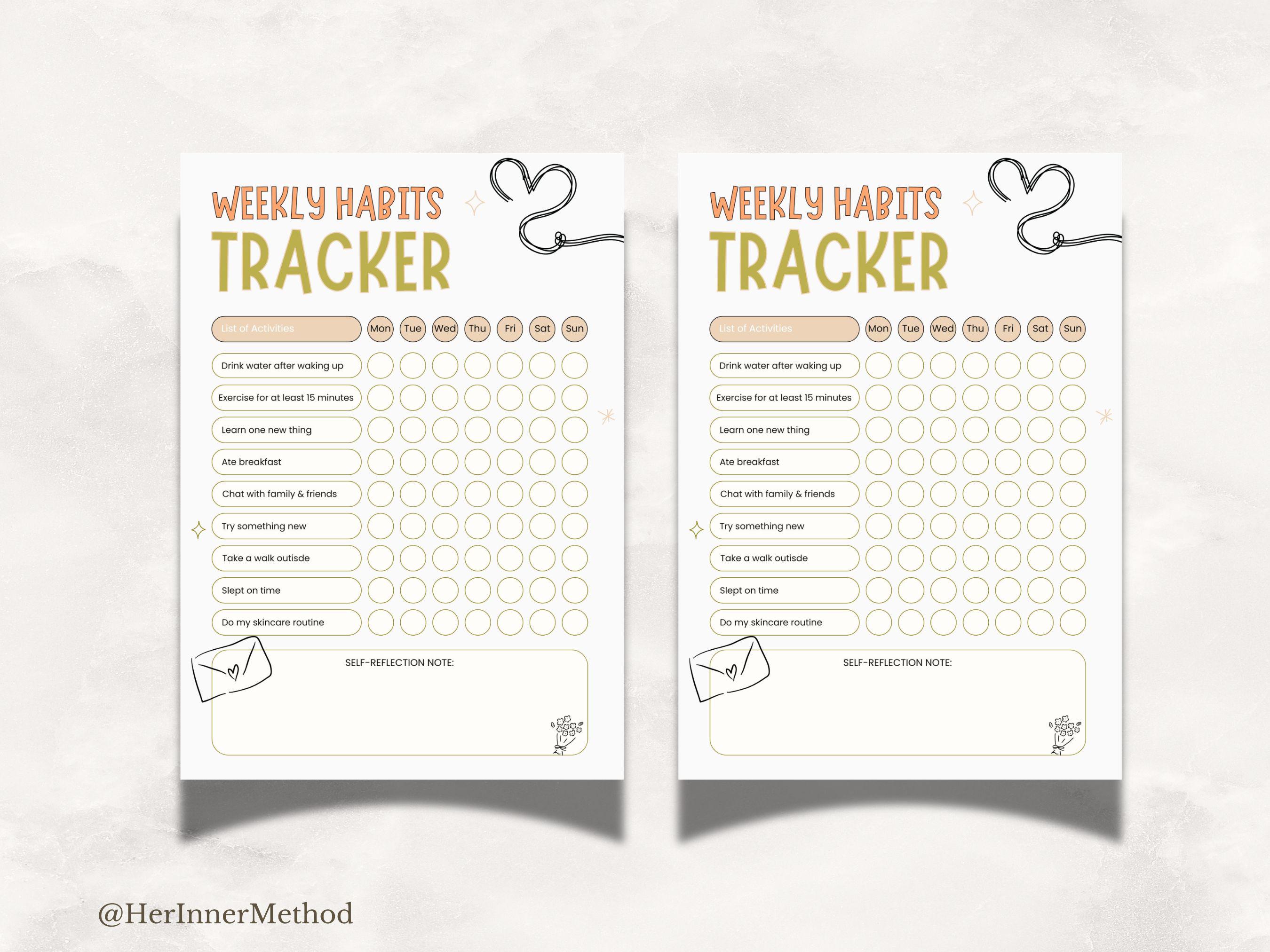 Weekly Habit Tracker Printable | Structured Routine Planner | Goal ...