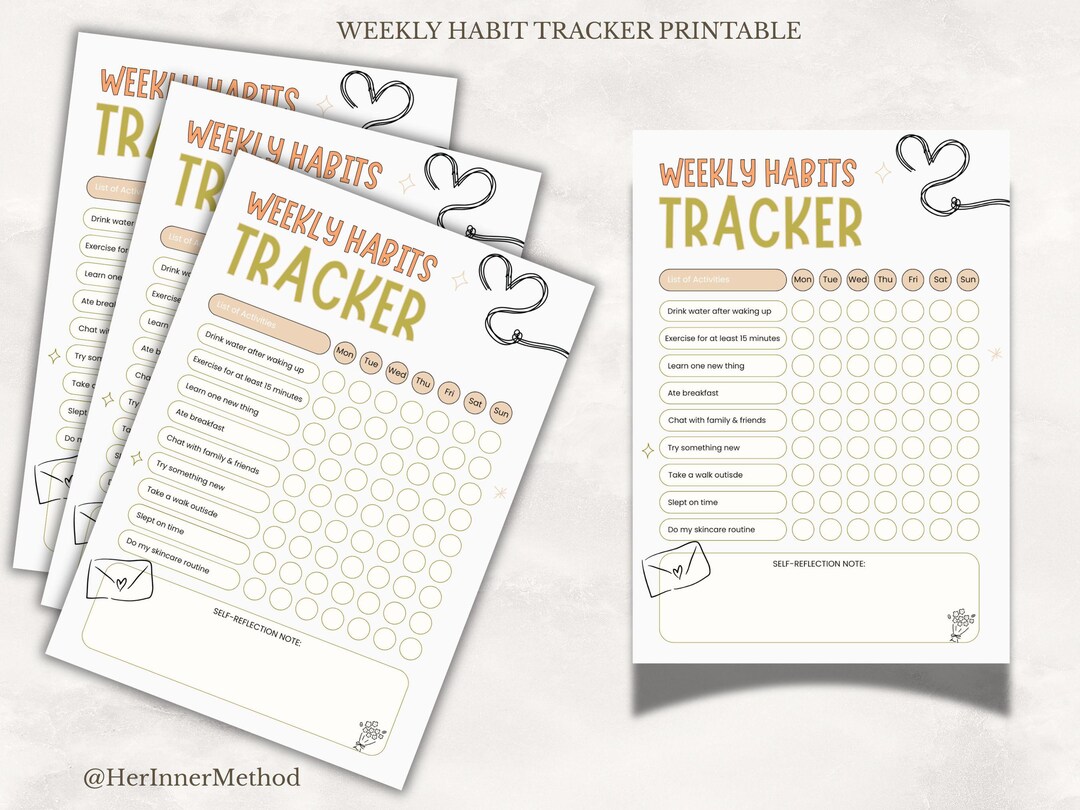 Weekly Habit Tracker Printable | Structured Routine Planner | Goal ...