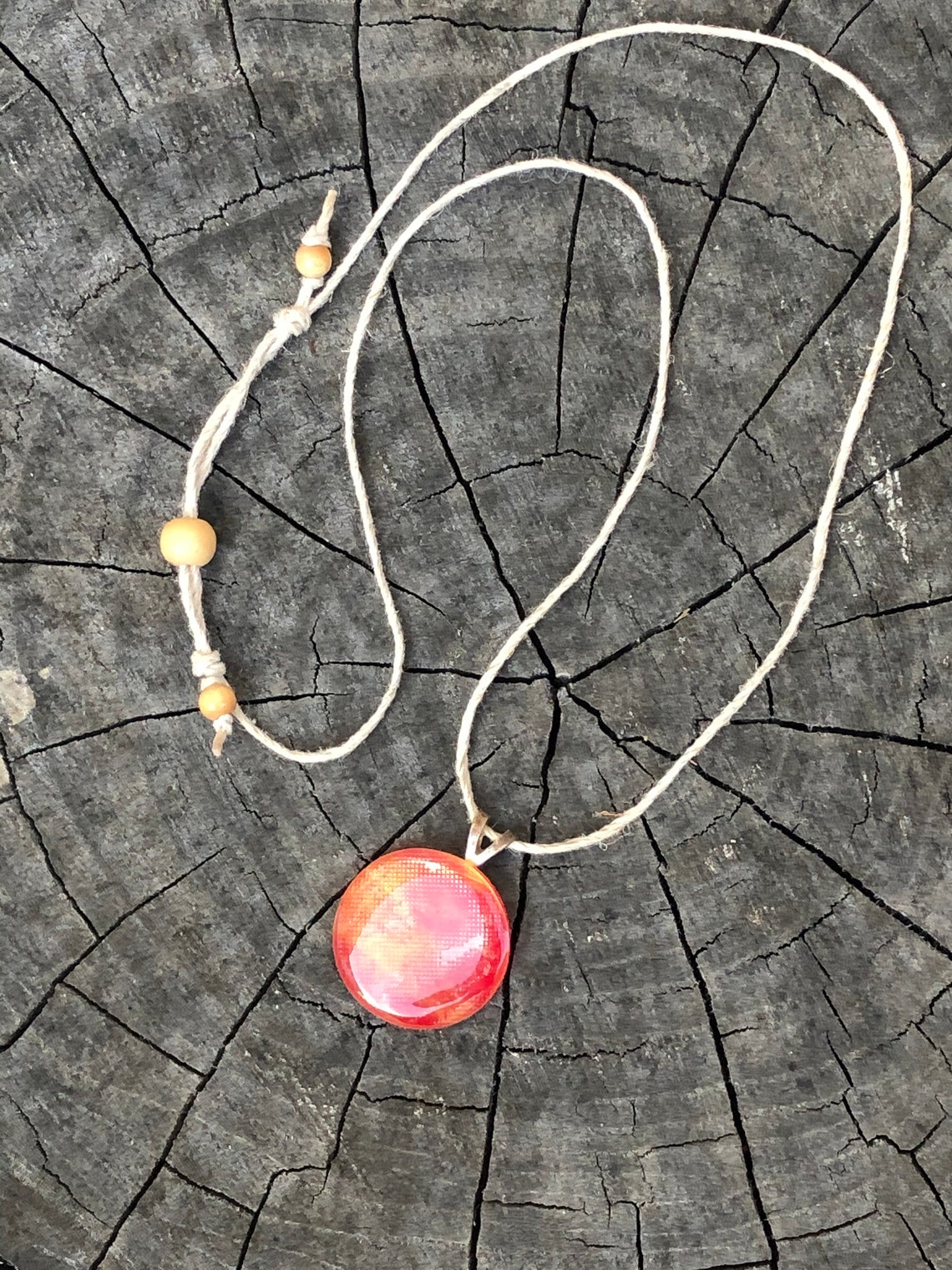 Acrylic Necklace on Adjustable Hemp Cord Etsy