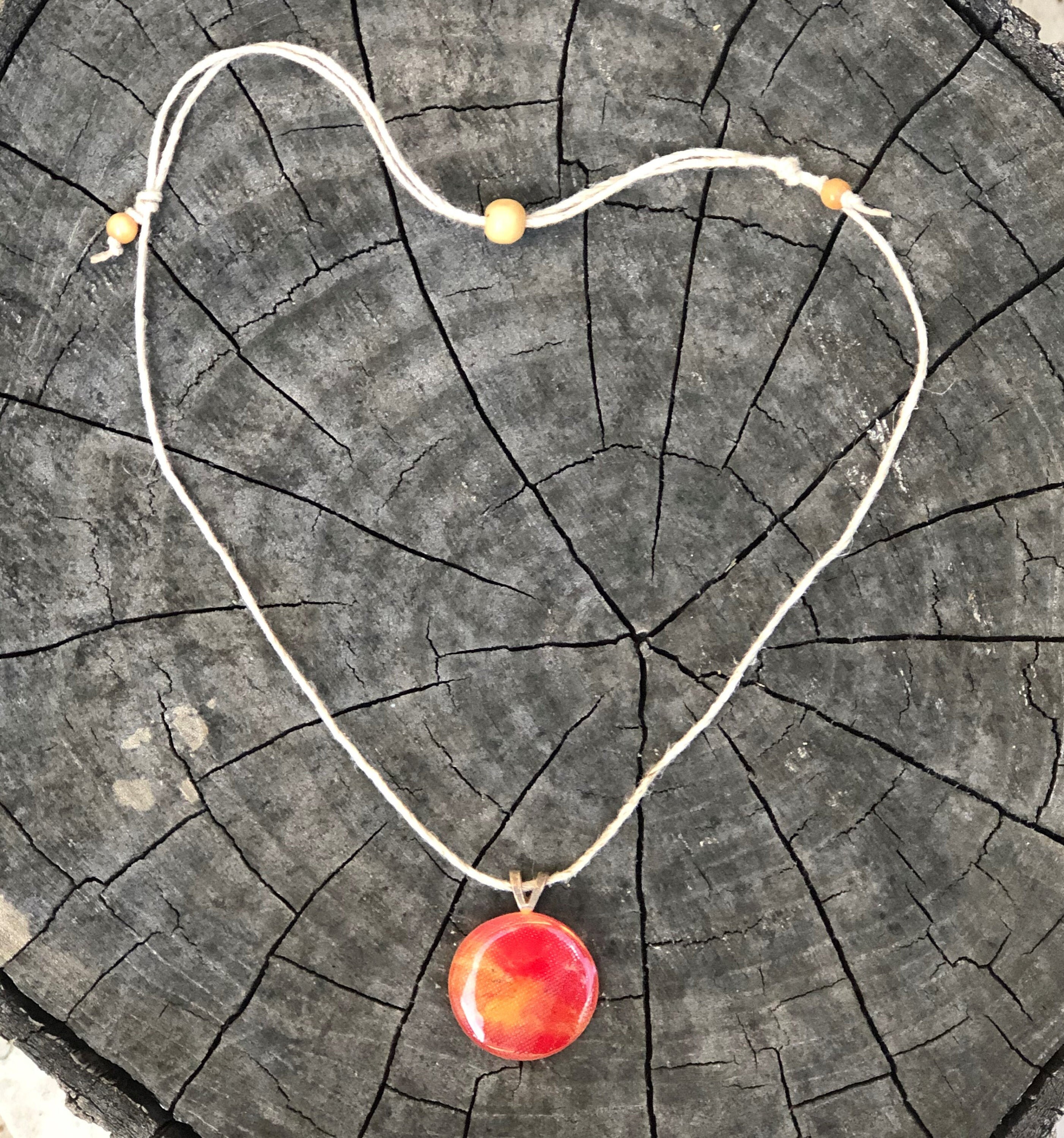 Acrylic Necklace on Adjustable Hemp Cord Etsy