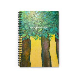 Caderno com estampa de copa de árvore | Caderno espiral com linhas