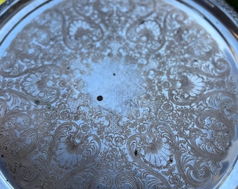 Vintage Silver Plate Lazy Susan: Ornate Retro Serving Tray - Etsy 日本