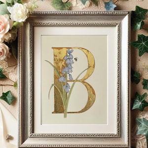 Initiales florales personnalisées à l'aquarelle