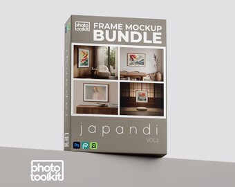 PSD Rahmen Mockup Bundle | Japandi Vol.2 | Shoji Esszimmer Wohnzimmer | Photoshop Smartobjekt
