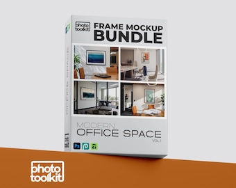 Büro Rahmen Mockup Bundle | 4 Moderne Corporate Interior Einstellungen | Hoch- & Querformat