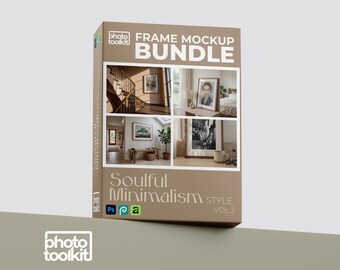 PSD Rahmen Mockup Bundle | Soulvoller Minimalismus Vol.2 | Schlafzimmer Flur Treppe Schreibtisch | Kunstdruck Vorlage