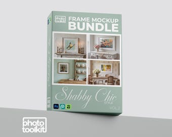 PSD Rahmen Mockup Bundle | Shabby Chic Vol.2 | Esszimmer Mantel Küche Dresser | Photoshop Smartobjekt