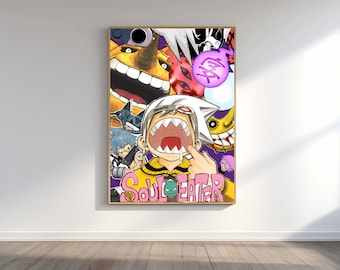 Poster Soul Eater, poster collage anime, arte Maka Soul, arte murale di anime shonen, poster manga, arredamento per la stanza degli otaku