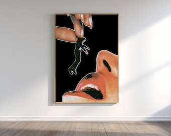 Poster di Maneater, poster femminista, poster surrealista femminista, poster artistico femminista audace, poster di potere femminile audace, poster femminista dichiarativo
