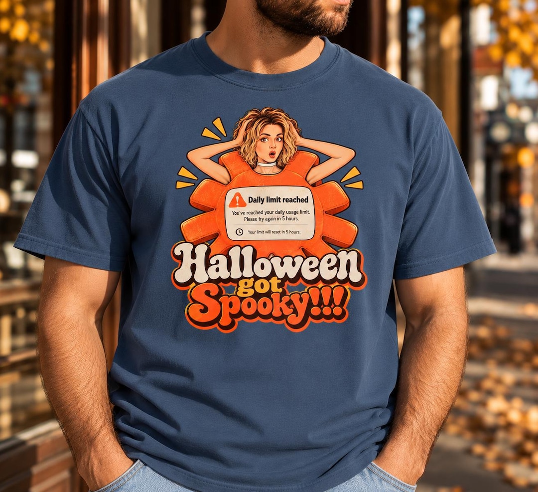 Claude AI Halloween Shirt, Daily Limit Reached, Funny Programmer T ...