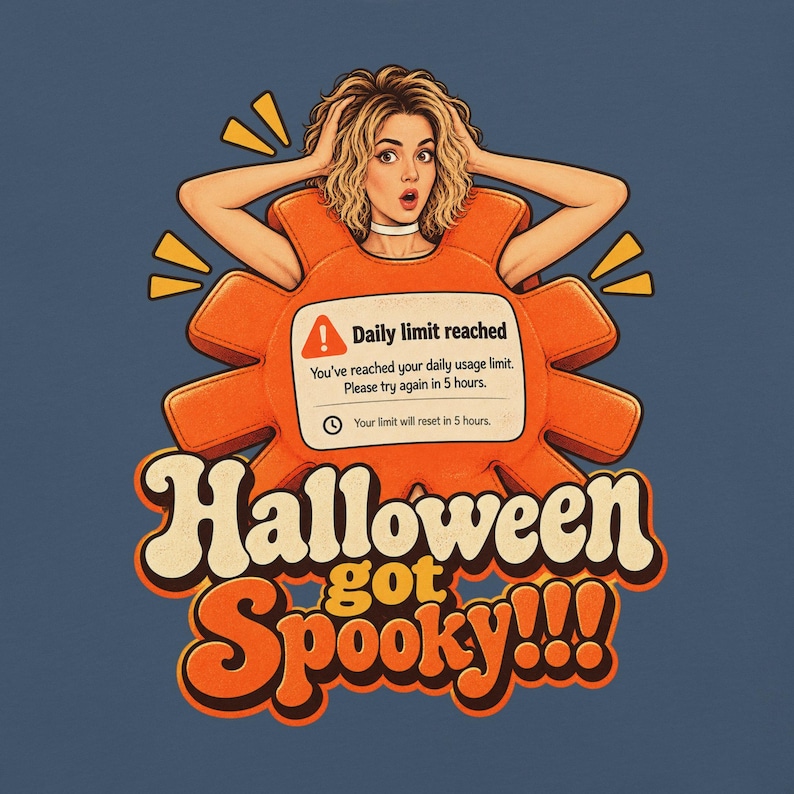 Claude AI Halloween Shirt, Daily Limit Reached, Funny Programmer T ...