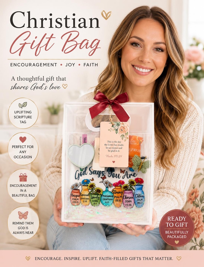 Gift Bag for Christian Women, Sister, Friend, Bible Study Gift, Ladies Group, Daughter, College Student, Faith Encouragement, Spa Self Care bild 1