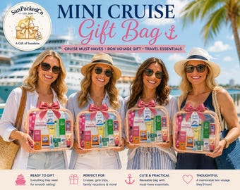 Mini sac cadeau croisière, articles de voyage essentiels, bon voyage, indispensables pour une croisière, pochette TSA