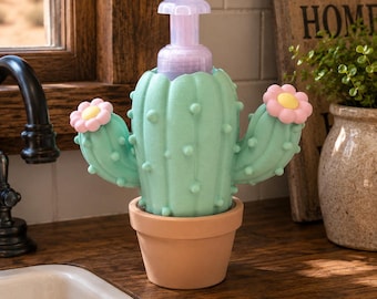 Zeephouder cactus | Schuimende zeephoes van Bath & Body Works | Rustiek boerderijdecor (9 x 9 inch)
