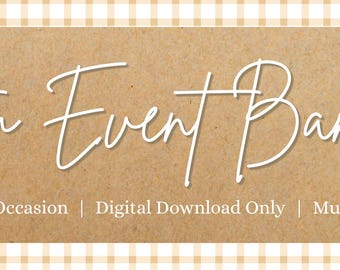 Aangepaste evenementbanner | Gepersonaliseerde feestdecor (digitale download)