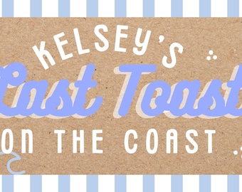 Laatste toast op kustbanner | Decor vrijgezellenfeest strandfeest (digitale download)