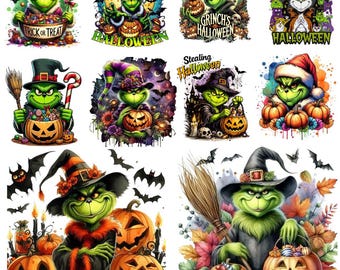 Grinch Halloween PNG, Spooky Green Character, Funny Halloween Shirt Design