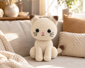 Crochet Cat Toy Pattern PDF, Amigurumi Cat Crochet Pattern, Realistic Plush Kitty Toy, Cute Handmade Cat Doll, Instant Download