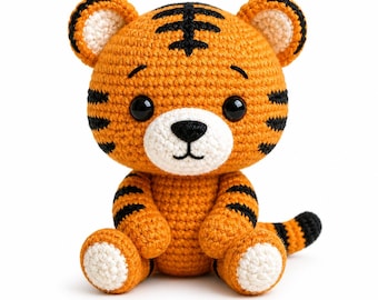 Baby Tiger Crochet Pattern PDF, Easy Amigurumi Cute Plush DIY Toy Beginner Friendly