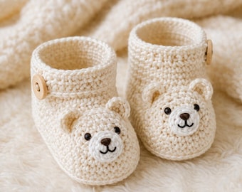 Crochet Pattern Baby Booties PDF – Easy Newborn Baby Shoes Tutorial, Handmade Booties Pattern for Beginners, Instant Download Guide