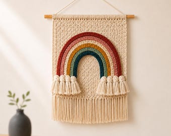 Wall Hanging Crochet Pattern PDF, Rainbow Crochet Wall Hanging, Boho Nursery Wall Decor, Crochet Wall Art Pattern, DIY Home Decor