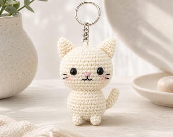 Keychain Cat Crochet Pattern PDF, Cat Keychain Crochet Pattern, Amigurumi Cat Keychain, Easy Beginner Pattern, Instant Download