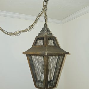 Vintage MCM Regency 60s Hanging Swag Ceiling Lamp Light
