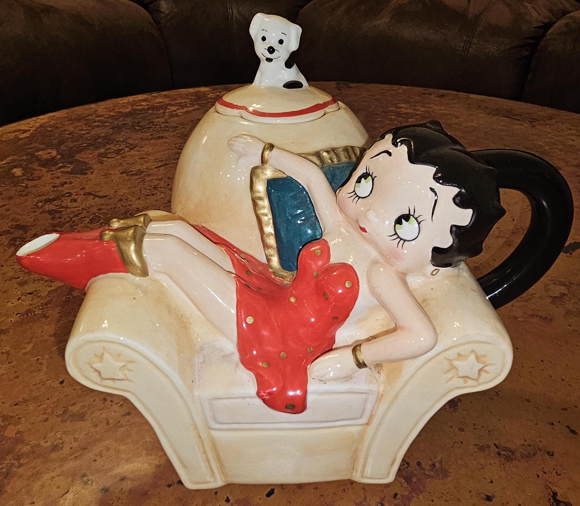 Betty Boop ティーポット 6ピース セット ミニチュア 陶器1995年