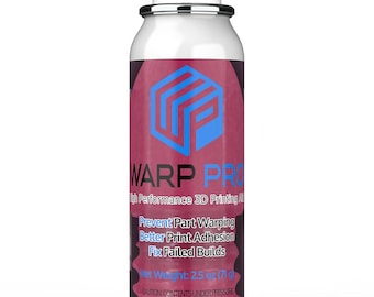 Warp Pro – 3D Printer Bed Adhesive Aerosol Glue Spray – Fix 3D Print Warping - Spray on, Water Washable