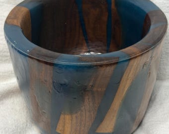 Hand Turned Walnut & Resin Wooden Bowl