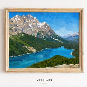Peyto Lake Print, Banff National Park Canada Wall Art, Bow Summit Icefields Parkway Alberta Pristine Landscape Poster (Digital Download)
