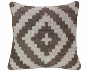 Handwoven Wool Kilim Pillow Cover