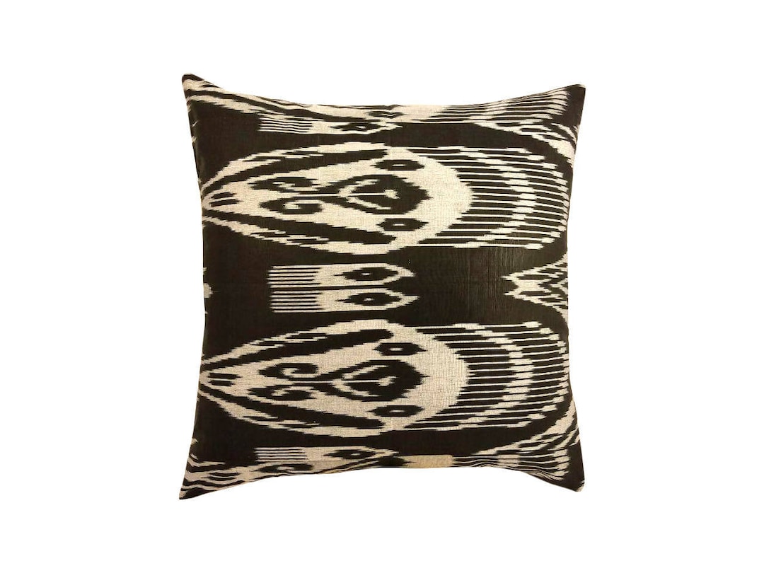 Black Ikat Throw Pillows Etsy