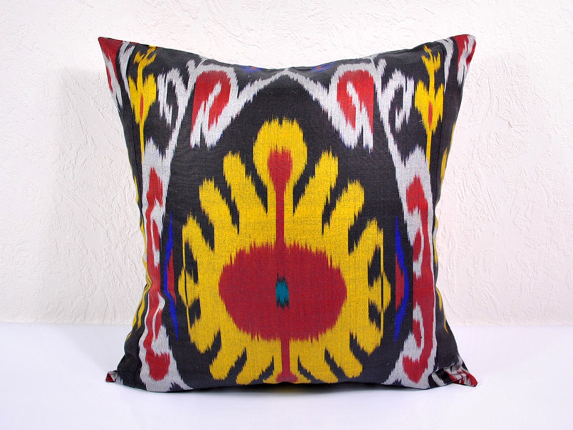 Hand Dyed Ikat Pillow Cover Etsy