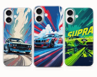 Etui na telefon z motywem samochodu sportowego, prezent dla iPhone'a 17 Pro Max, 16e, 15, 14, 12, Samsunga S25 Ultra, S24 FE, A56, Pixela 10 XL