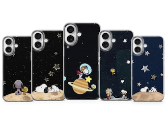 Etui na telefon Snoopy – minimalistyczna, kreskówkowa grafika na iPhone'a, Samsunga i Pixela