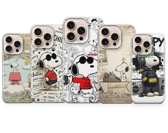 Etui na telefon Snoopy – minimalistyczna, kreskówkowa grafika na iPhone'a, Samsunga i Pixela