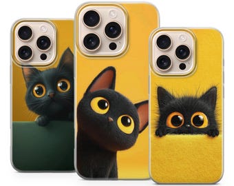 Etui na telefon z motywem kota / czarnego kota, etui na prezent