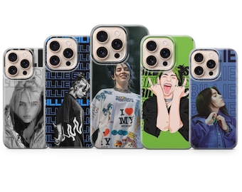 Etui na telefon z kolażem Billie Eilish – prezent artystyczny na iPhone'a 17 Pro Max, 16e, 15, 14, 12, Samsunga S25 Ultra, S24 FE, A56, Pixela 10 XL