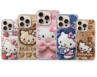 Żelowe etui na telefon Hello Kitty, puszyste tło z obrazkiem, miękka osłona ochronna z TPU, prezent dla ukochanej osoby